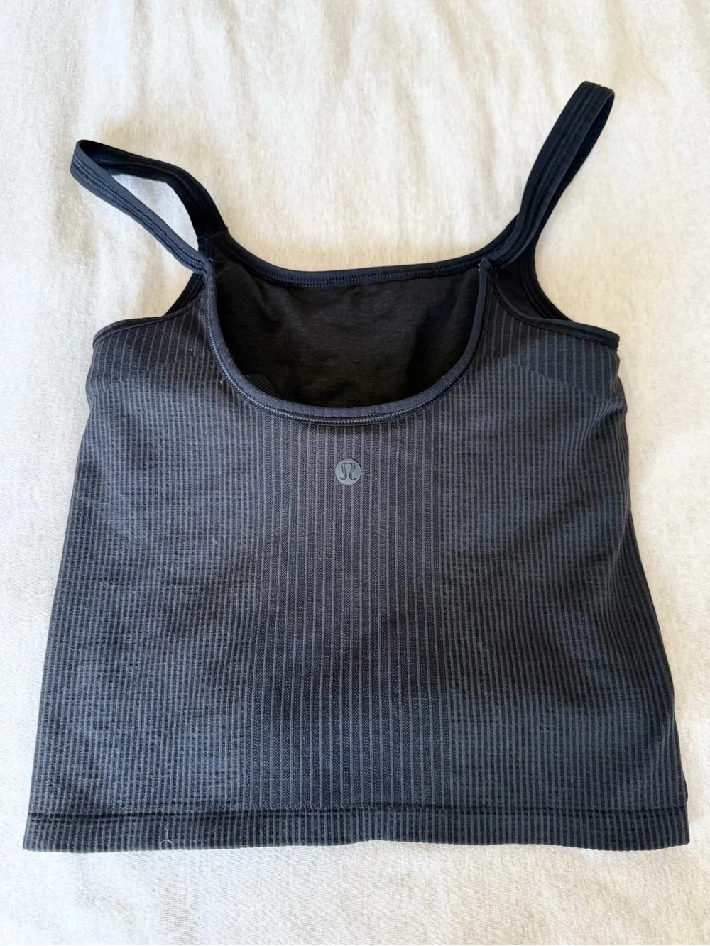lululemon athletica Black Ribbed Scoop Neck Tank size 2